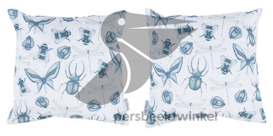 Sierkussen - Delfts blauwe insecten