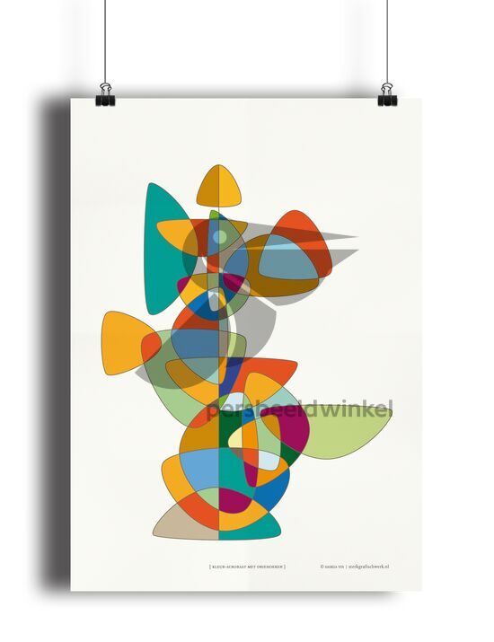 Poster (kleuracorbaat met driehoeken)