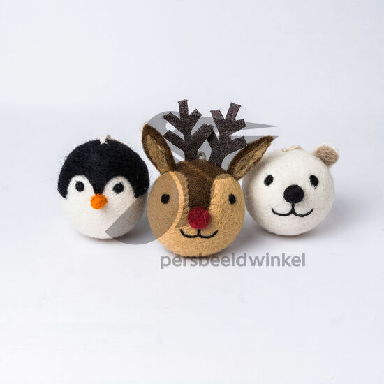 Sjaal met Verhaal Kerstballen Winterdieren Vilt
