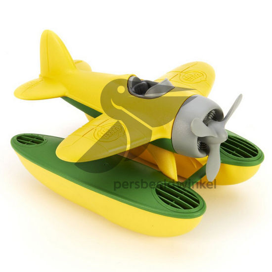 Watervliegtuig geel van gerecycled materiaal