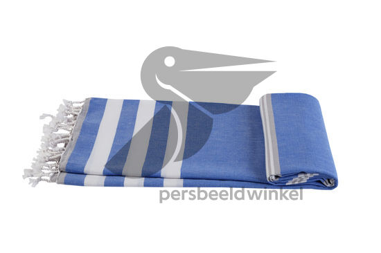 Hamamdoek Seaport - Royal blue-Light grey